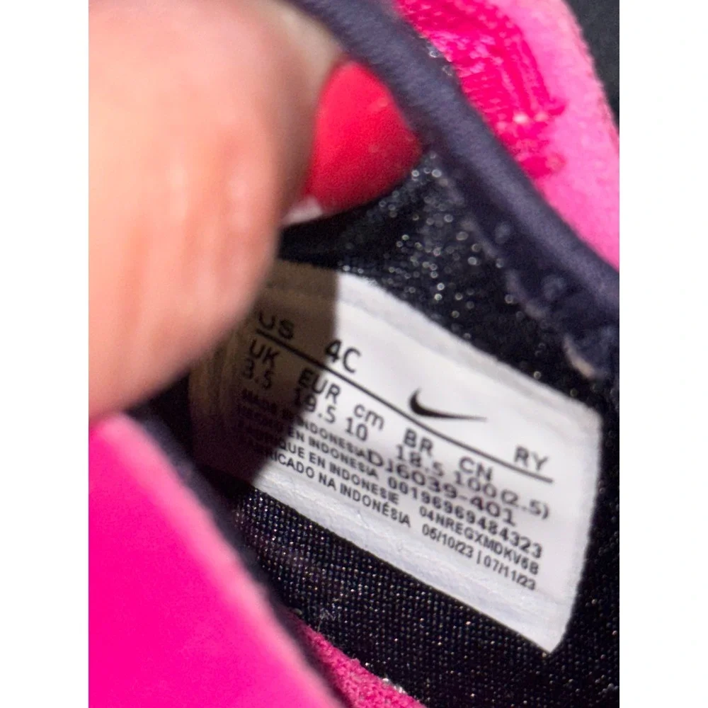 Nike Flex Toddler Girls Pink Navy Blue Sneakers Slip On Shoes Size 4C